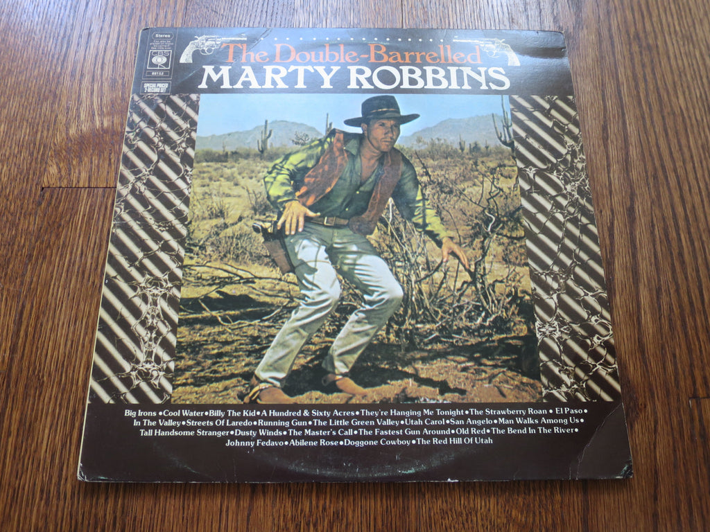 Marty Robbins - The Double-Barrelled Marty Robbins (signed) - LP UK Vinyl Album Record Cover