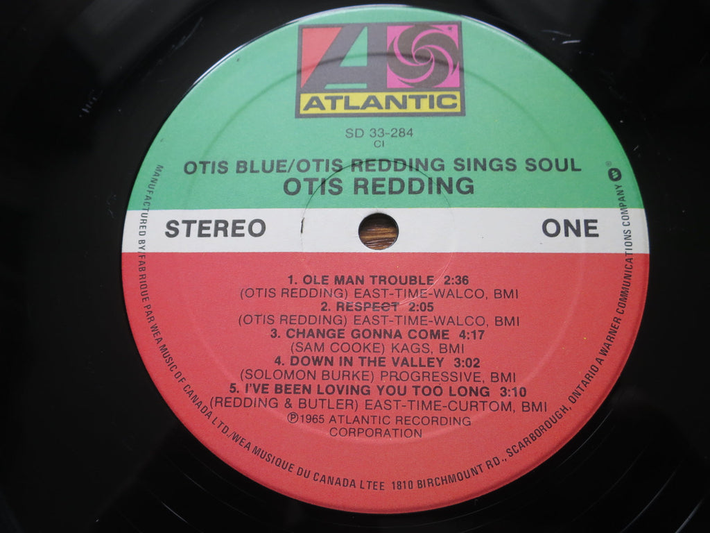 Otis Redding - Otis Blue/Otis Redding Sings Soul - LP UK Vinyl Album Record Label Closeup