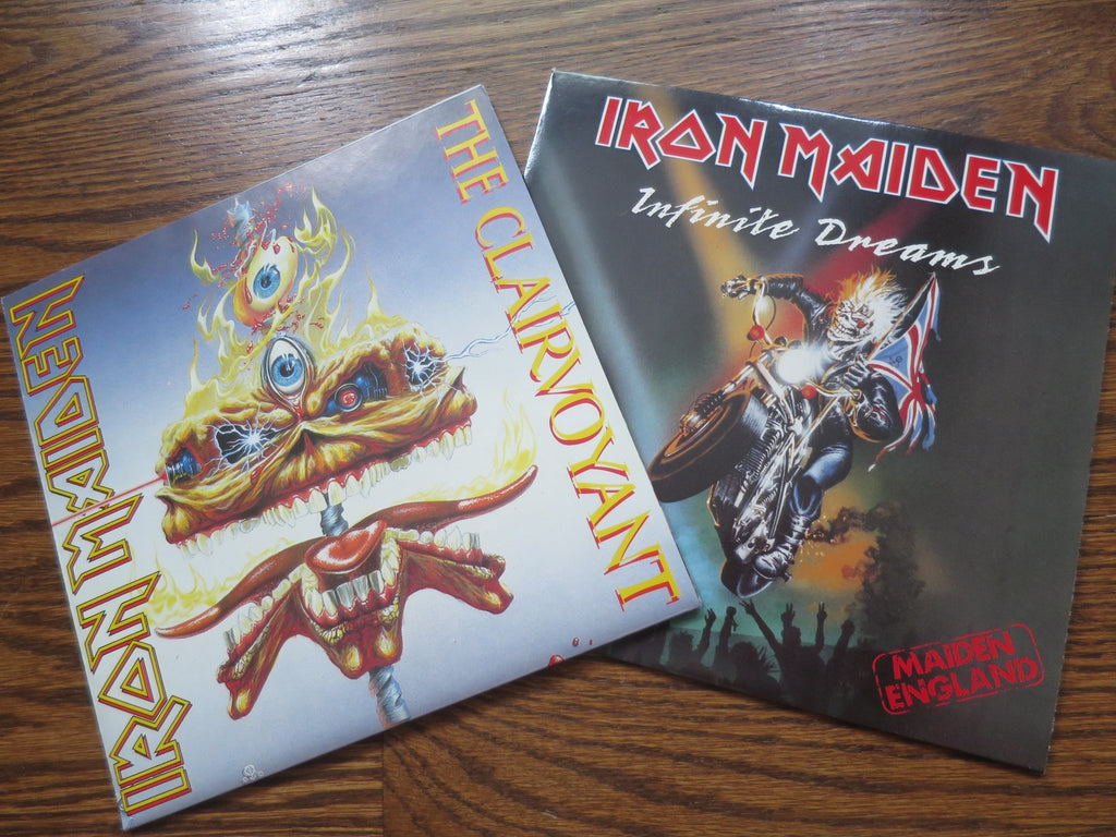 Iron Maiden - The Clairvoyant & Infinite Dreams 7" singles - LP UK Vinyl Album Record Cover