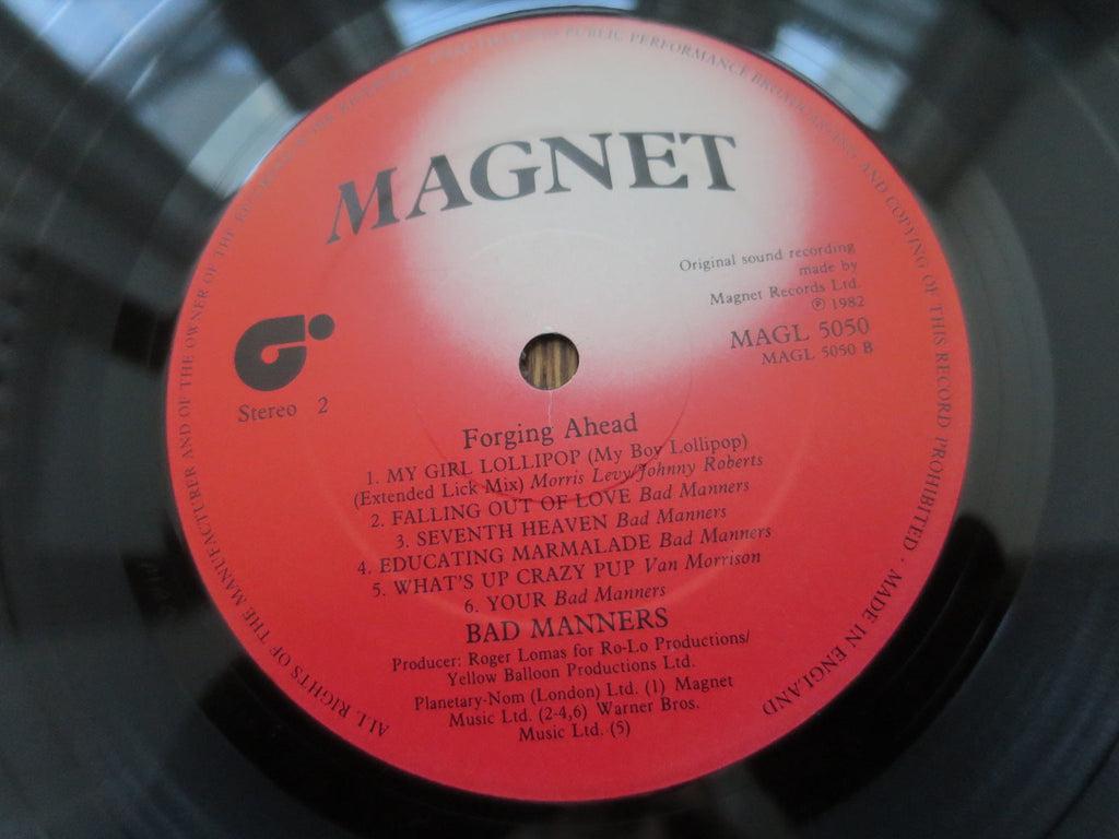 Bad Manners - Forging Ahead - LP UK Vinyl Album Record Label Closeup