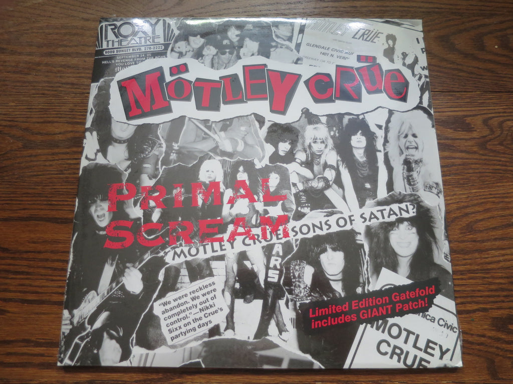 Mötley Crüe - Primal Scream 12" with giant patch - LP UK Vinyl Album Record Cover
