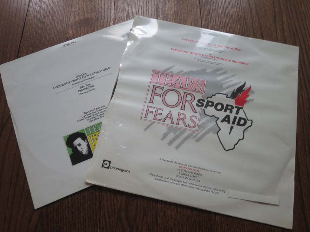 Tears For Fears - Everybody Wants To Run (and Rule) The World - LP UK Vinyl Album Record Label Closeup