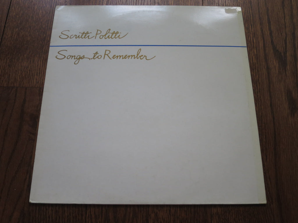 Scritti Politti - Songs To Remember - LP UK Vinyl Album Record Cover