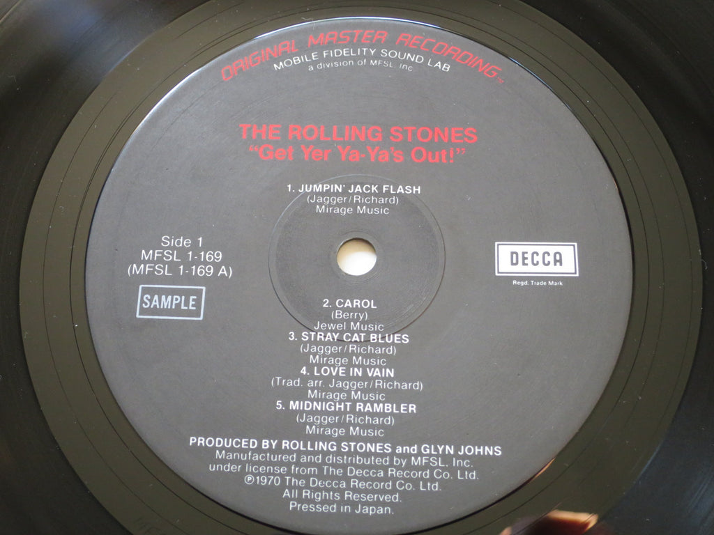 Rolling Stones - Get Yer Ya-Ya's Out! Unissued MFSL sample - LP UK Vinyl Album Record Cover