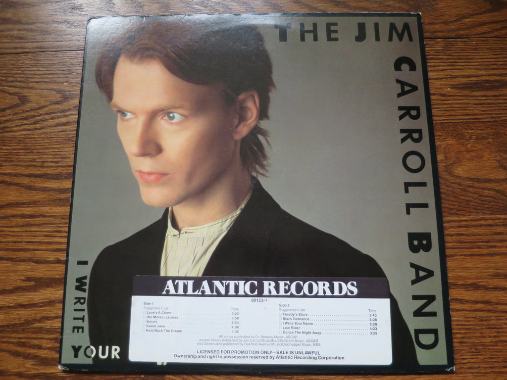 The Jim Carroll Band - I Write Your Name - LP UK Vinyl Album Record Cover