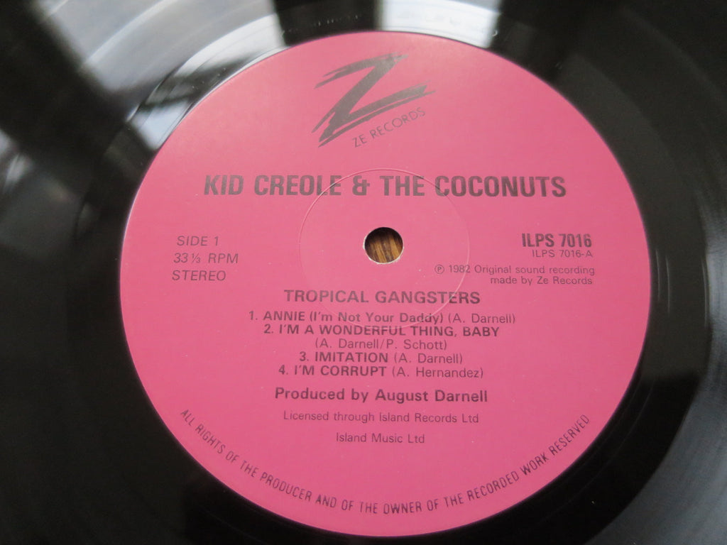 Kid Creole and The Coconuts - Tropical Gangsters - LP UK Vinyl Album Record Label Closeup
