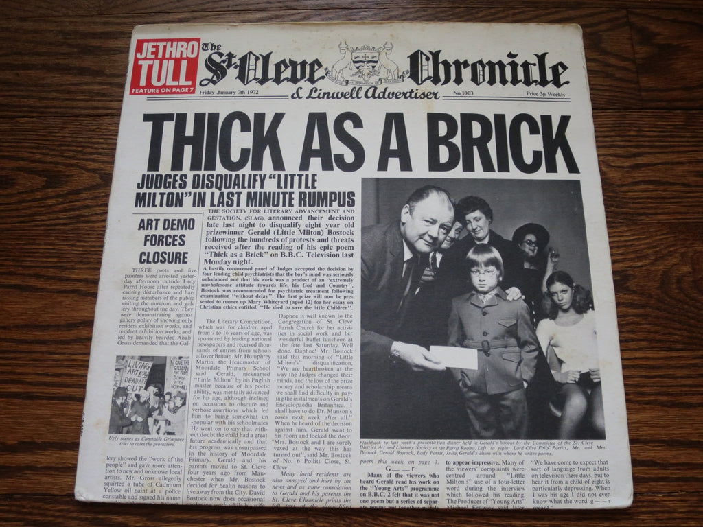 Jethro Tull - Thick As A Brick - LP UK Vinyl Album Record Cover