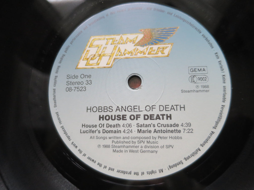 Hobbs Angel Of Death - House Of Death - LP UK Vinyl Album Record Label Closeup