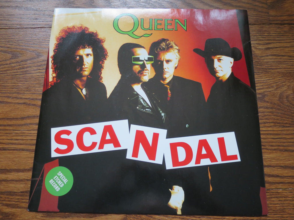Queen - Scandal (etched autographed 12") - LP UK Vinyl Album Record Cover
