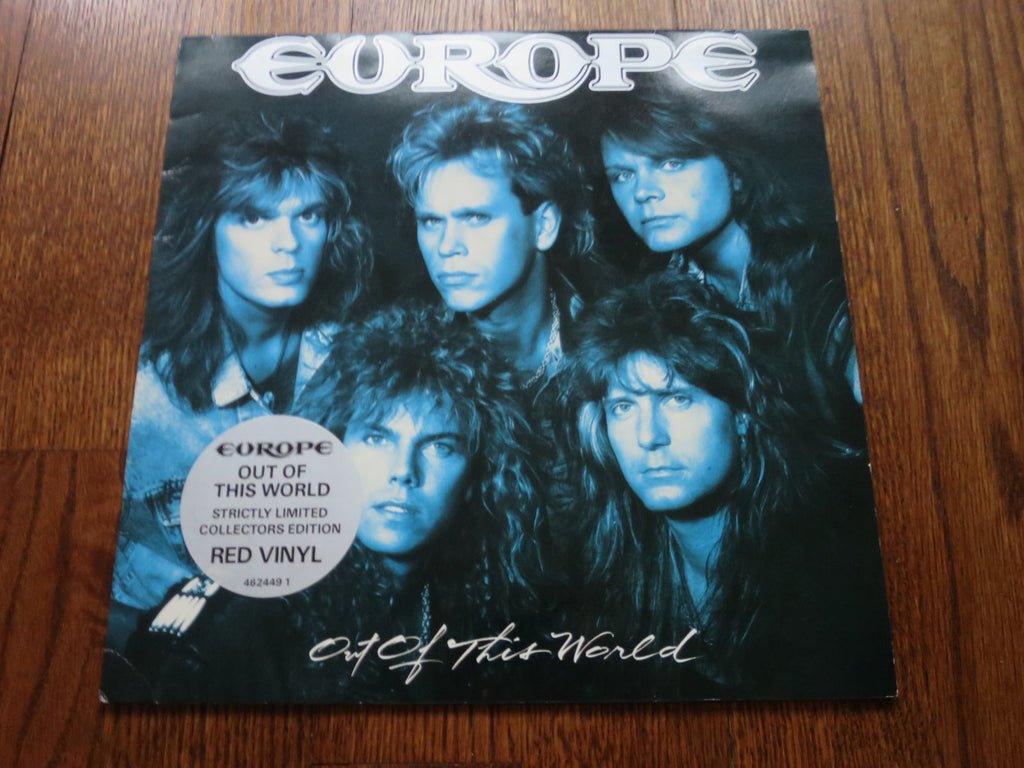 Europe - Out Of This World (red vinyl) 3three - LP UK Vinyl Album Record Cover