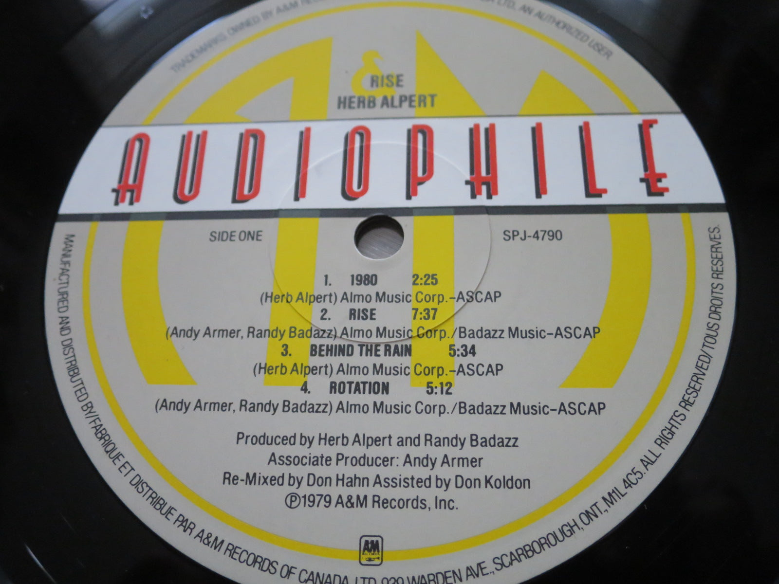 Herb Alpert Rise (audiophile) Luke's Records