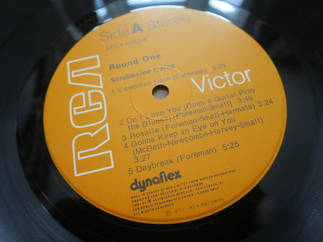 Scrubbaloe Caine - Round One - LP UK Vinyl Album Record Label Closeup