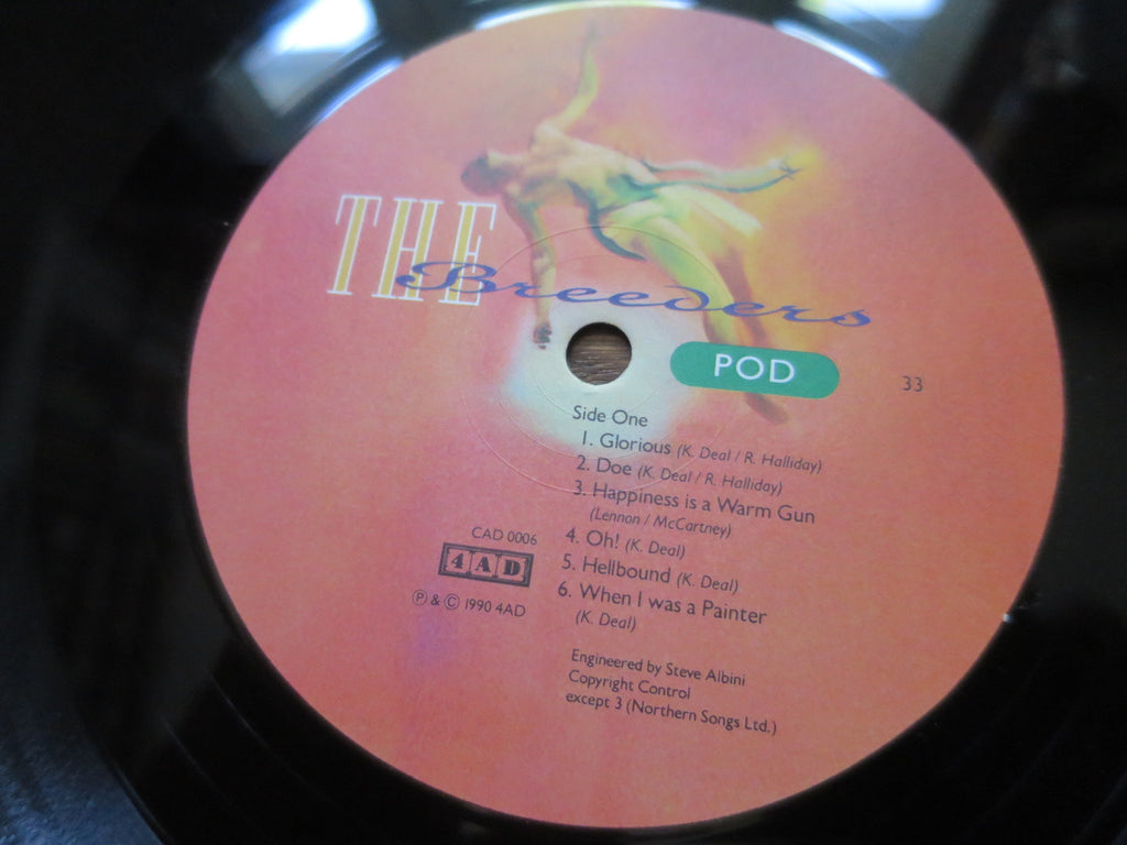 The Breeders - Pod - LP UK Vinyl Album Record Label Closeup