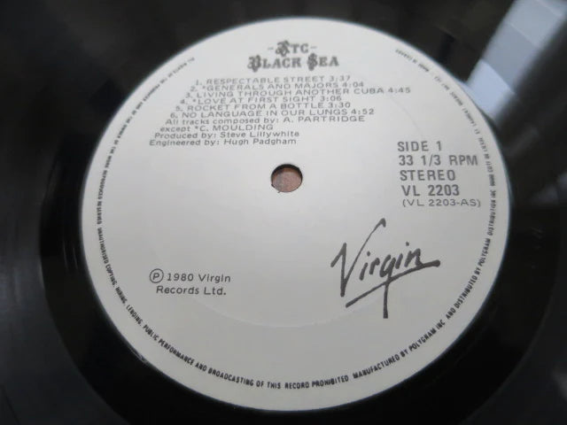 XTC - The Black Sea - LP UK Vinyl Album Record Label Closeup