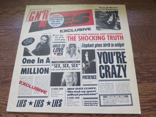 Guns N' Roses - GN'R Lies 2two - LP UK Vinyl Album Record Cover